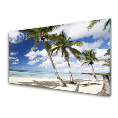 Glasbilder Meer Strand Palmen Landschaft