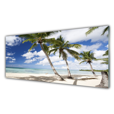 Glasbilder Meer Strand Palmen Landschaft