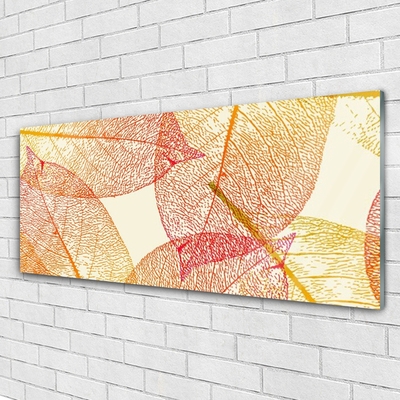 Glasbilder Blätter Kunst