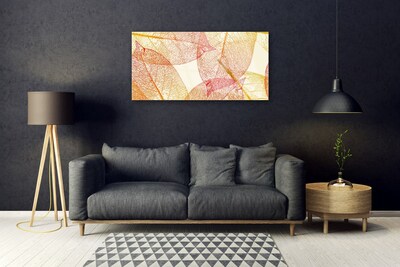 Glasbilder Blätter Kunst