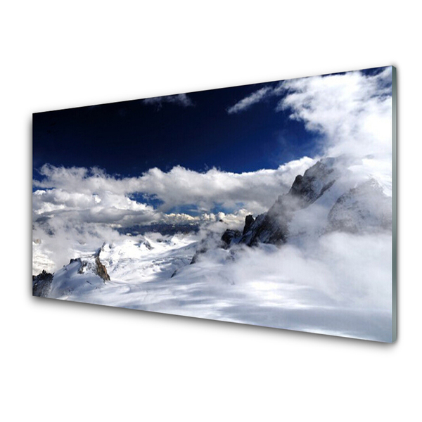 Glasbilder Gebirge Wolken Landschaft