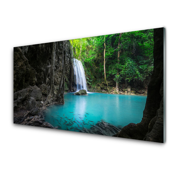 Glasbilder See Wasserfall Natur