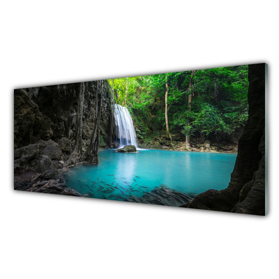 Glasbilder See Wasserfall Natur