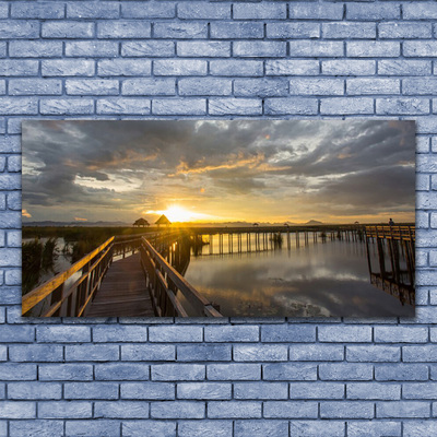 Glasbilder Brücke Meer Architektur