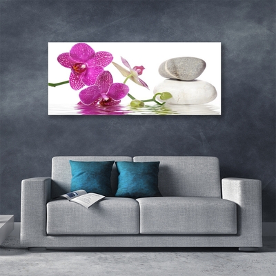 Glasbilder Blumen Steine Kunst