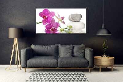 Glasbilder Blumen Steine Kunst