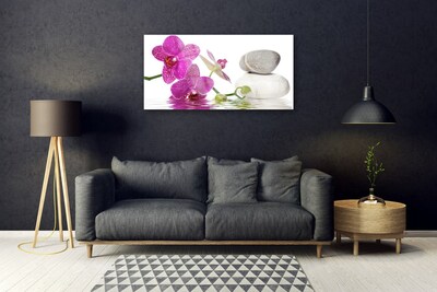 Glasbilder Blumen Steine Kunst