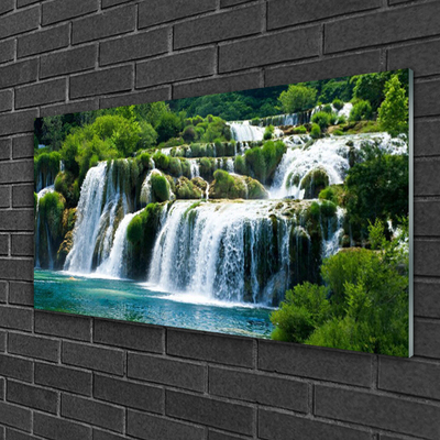 Glasbilder Wasserfall Natur