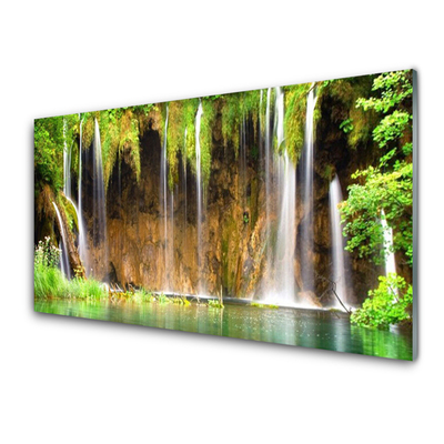 Glasbilder Wasserfall Natur