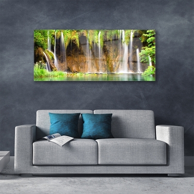 Glasbilder Wasserfall Natur