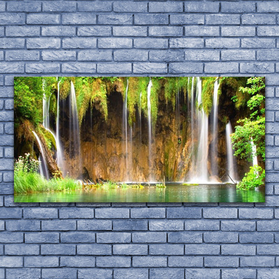 Glasbilder Wasserfall Natur