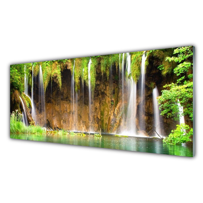 Glasbilder Wasserfall Natur