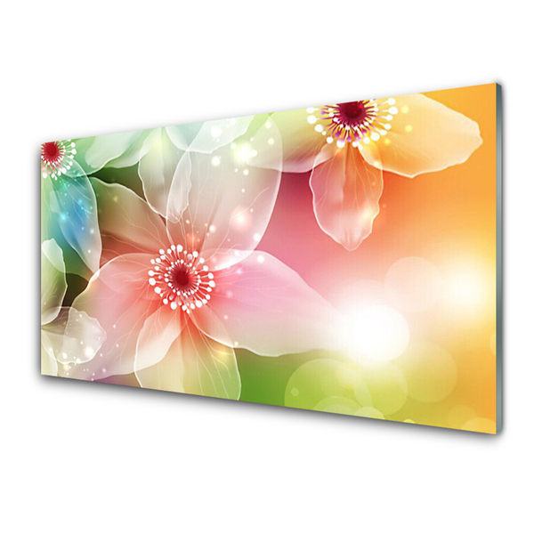 Glasbilder Blumen Kunst