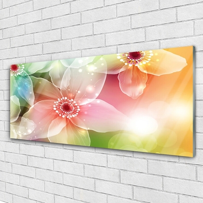 Glasbilder Blumen Kunst