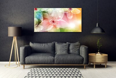 Glasbilder Blumen Kunst
