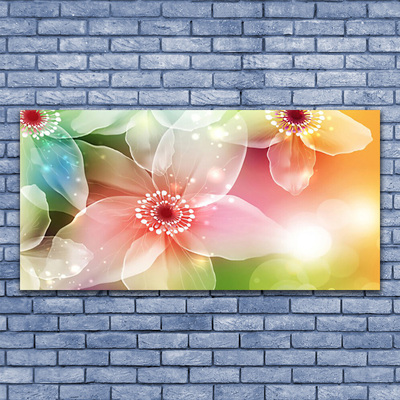 Glasbilder Blumen Kunst
