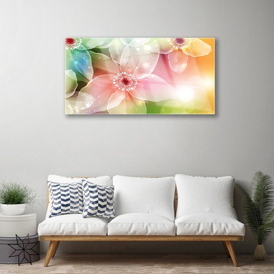 Glasbilder Blumen Kunst