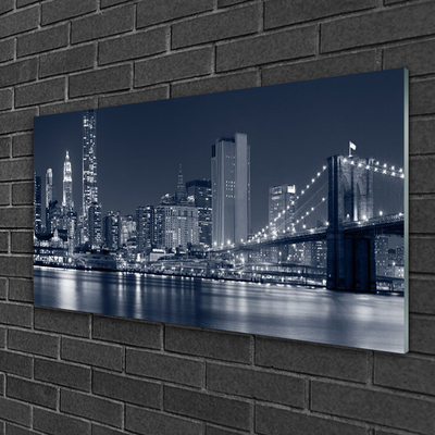 Glasbilder Stadt Brücke Architektur