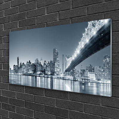 Glasbilder Stadt Brücke Architektur