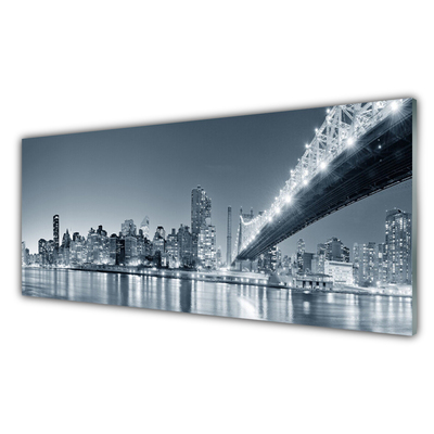 Glasbilder Stadt Brücke Architektur