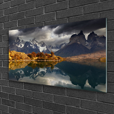 Glasbilder Gebirge See Landschaft