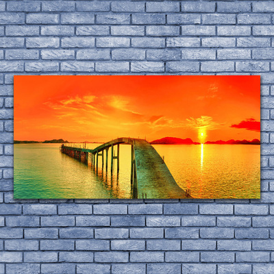 Glasbilder Brücke Meer Architektur