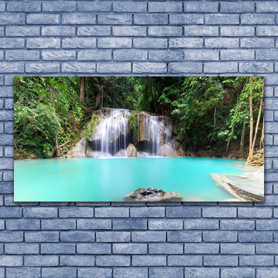 Druck auf Glas Wasserfall See Natur