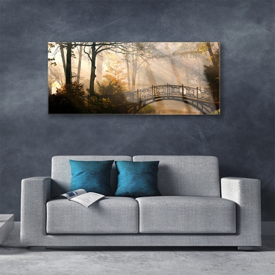 Druck auf Glas Wald Brücke Architektur