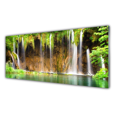 Druck auf Glas Wasserfall See Natur