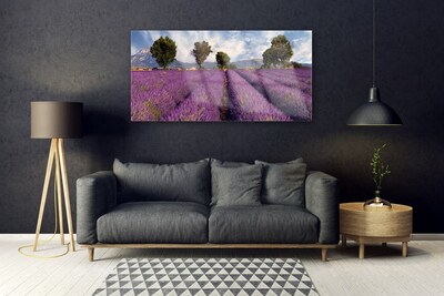 Druck auf Glas Wiese Bäume Natur