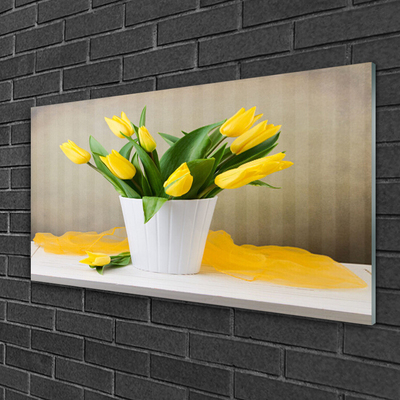Druck auf Glas Tulpen Pflanzen