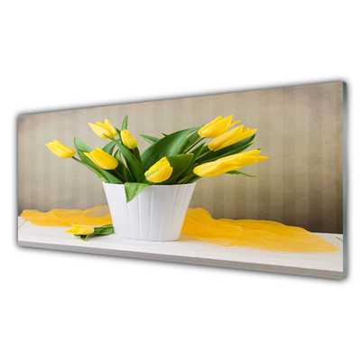 Druck auf Glas Tulpen Pflanzen