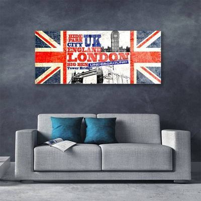 Druck auf Glas London Flagge Kunst