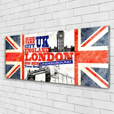 Druck auf Glas London Flagge Kunst