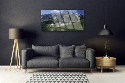 Druck auf Glas Gebirge See Wald Landschaft