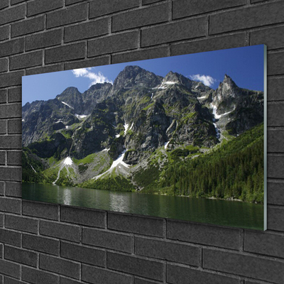 Druck auf Glas Gebirge See Wald Landschaft