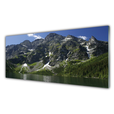 Druck auf Glas Gebirge See Wald Landschaft