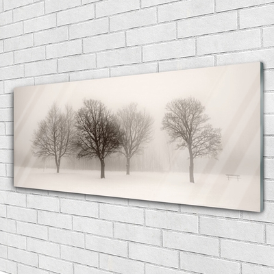 Druck auf Glas Schnee Bäume Landschaft