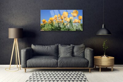 Druck auf Glas Tulpen Pflanzen