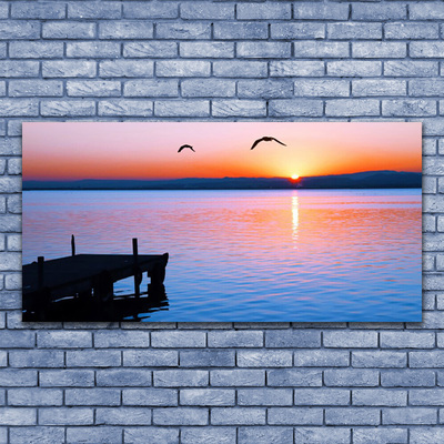 Druck auf Glas Meer Brücke Sonne Landschaft