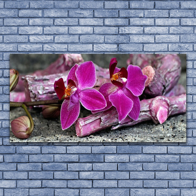 Druck auf Glas Hölzer Blumen Pflanzen