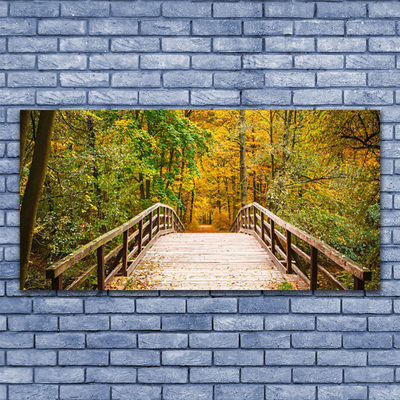 Druck auf Glas Wald Brücke Architektur