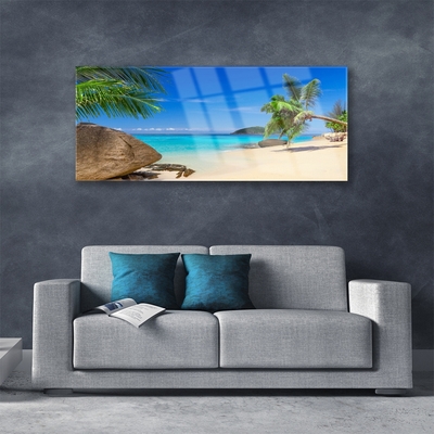 Druck auf Glas Strand Meer Steine Landschaft