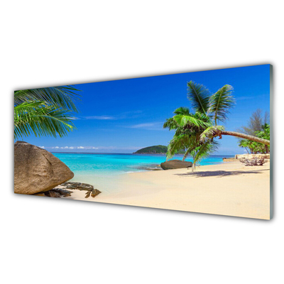 Druck auf Glas Strand Meer Steine Landschaft