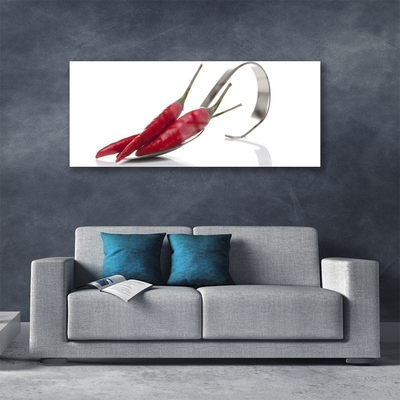 Druck auf Glas Chili Löffel Küche