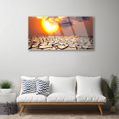 Druck auf Glas Sonne Wüste Landschaft