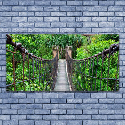 Druck auf Glas Brücke Bäume Architektur