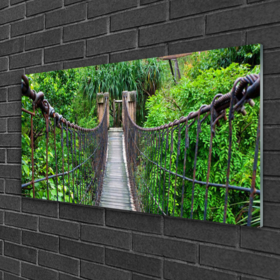 Druck auf Glas Brücke Bäume Architektur