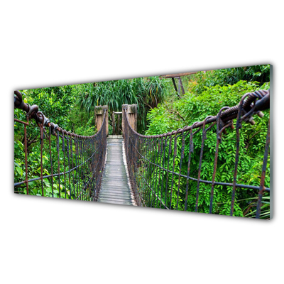 Druck auf Glas Brücke Bäume Architektur