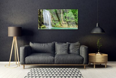 Druck auf Glas Wasserfall Wald Natur